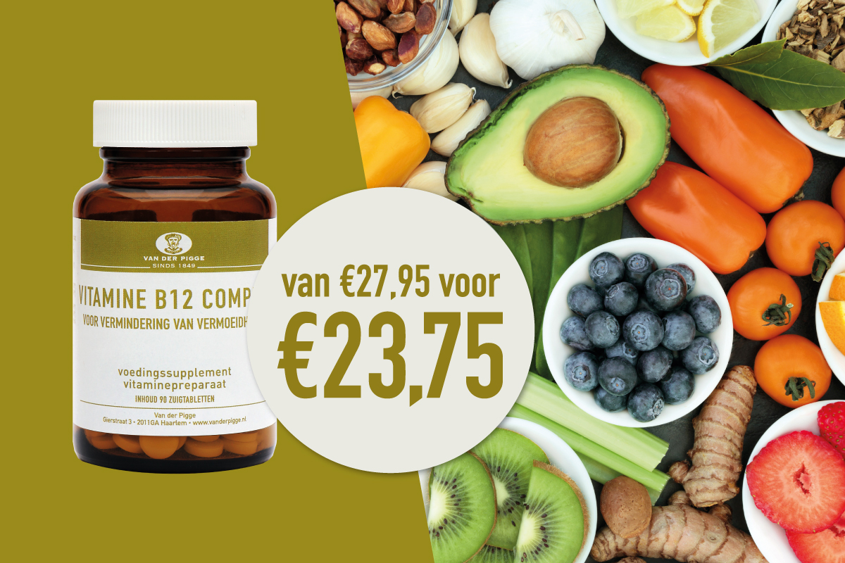 promotie afbeelding vitamine B12 complex met fruit en groente