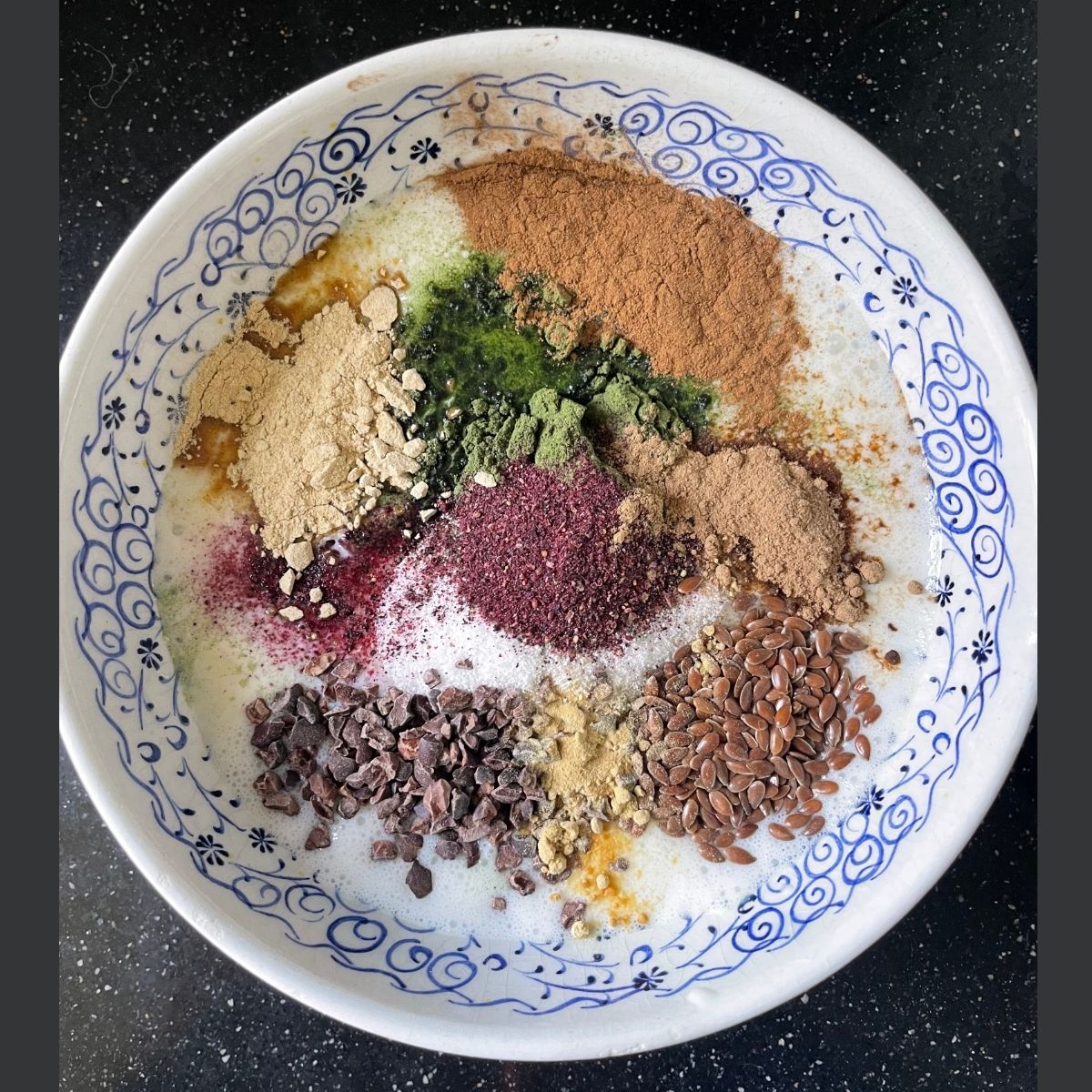 rijstmelk met poeders